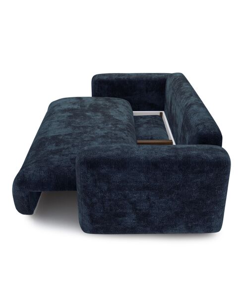 Ausziehbares Sofa mit Rüssel aus Nussbaumholz Kay Velours Elefant Mitternachtsblau - 260x100x83 cm