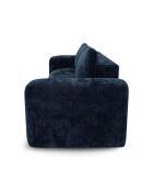 Canapé convertible avec coffre finition noyer Kay Velours éléphant bleu nuit - 260x100x83 cm