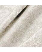 Canapé convertible avec coffre finition noyer Kay Velours gaufré crème - 260x100x83 cm