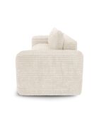 Canapé convertible avec coffre finition noyer Kay Velours côtelé XXL crème - 260x100x83 cm