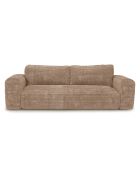 Canapé convertible avec coffre finition noyer Kay Velours côtelé XXL taupe - 260x100x83 cm