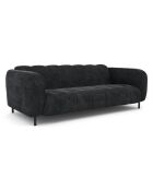 Canapé 3 places Lola Velours anthracite foncé - 202x99x75 cm
