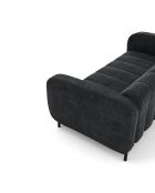 Canapé 3 places Lola Velours anthracite foncé - 202x99x75 cm
