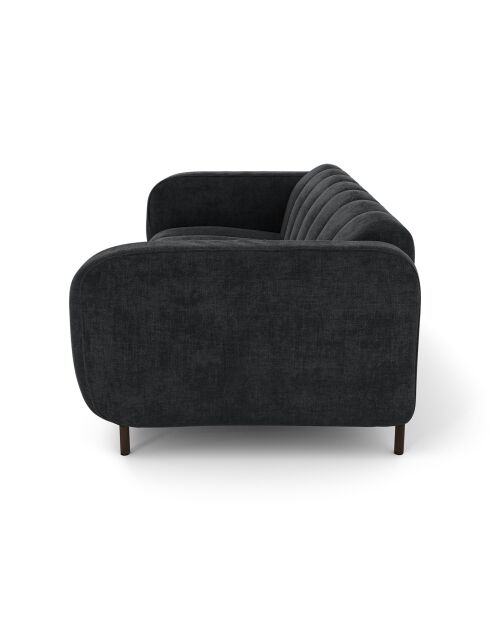 Canapé 3 places Lola Velours anthracite foncé - 202x99x75 cm