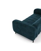 Canapé 3 places Lola Velours bleu paon - 202x99x75 cm