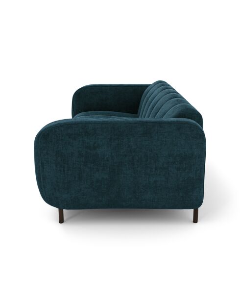 Canapé 3 places Lola Velours bleu paon - 202x99x75 cm