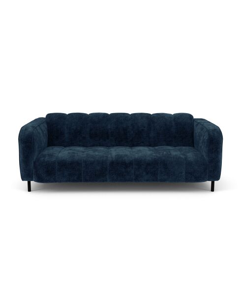 Canapé 3 places Lola Velours éléphant bleu nuit - 202x99x75 cm