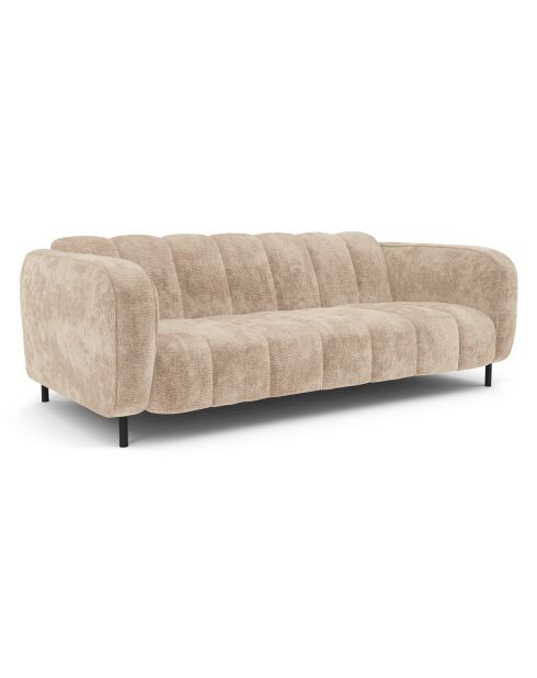 Canapé 3 places Lola Velours éléphant taupe - 202x99x75 cm
