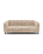 Canapé 3 places Lola Velours éléphant taupe - 202x99x75 cm
