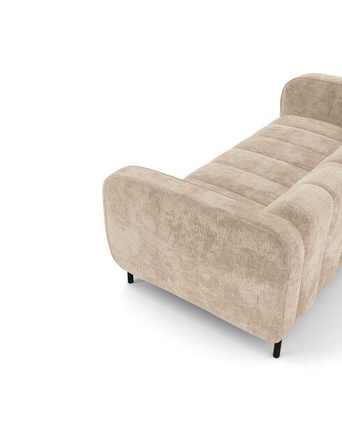 Canapé 3 places Lola Velours éléphant taupe - 202x99x75 cm