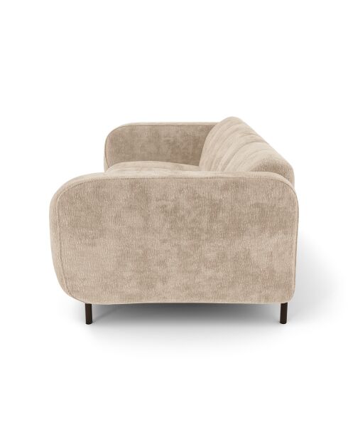 Canapé 3 places Lola Velours éléphant taupe - 202x99x75 cm
