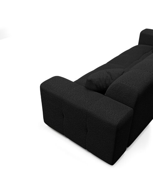 Divano Matis a 4 posti in tessuto bouclette nero - 230x92x85 cm