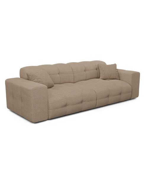 Canapé 4 places Matis Tissu Bouclette taupe - 230x92x85 cm