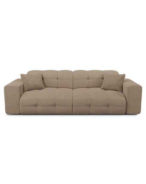 Canapé 4 places Matis Tissu Bouclette taupe - 230x92x85 cm