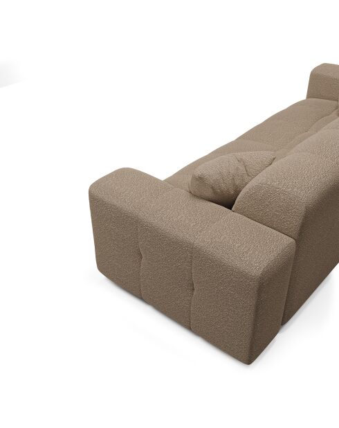 Canapé 4 places Matis Tissu Bouclette taupe - 230x92x85 cm