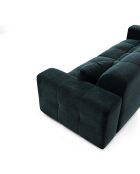 Canapé 4 places Matis Velours bleu paon - 230x92x85 cm