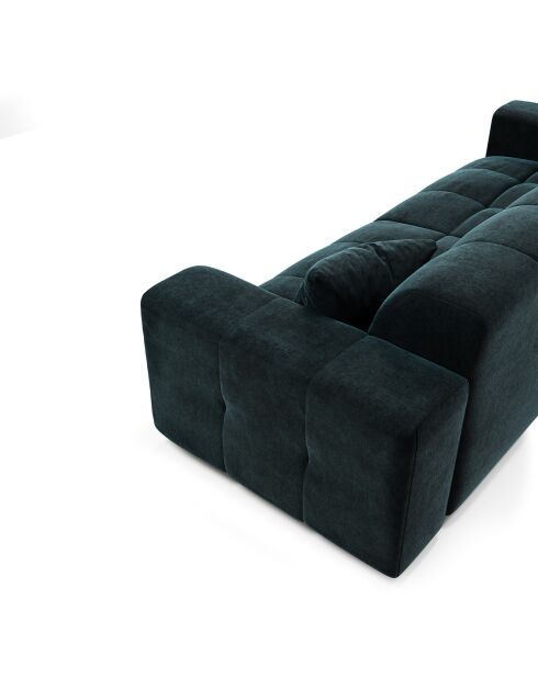 Canapé 4 places Matis Velours bleu paon - 230x92x85 cm