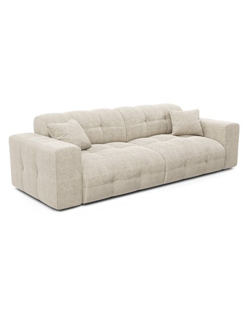 Matis 4-Sitzer-Sofa Velours cremefarben - 230x92x85 cm