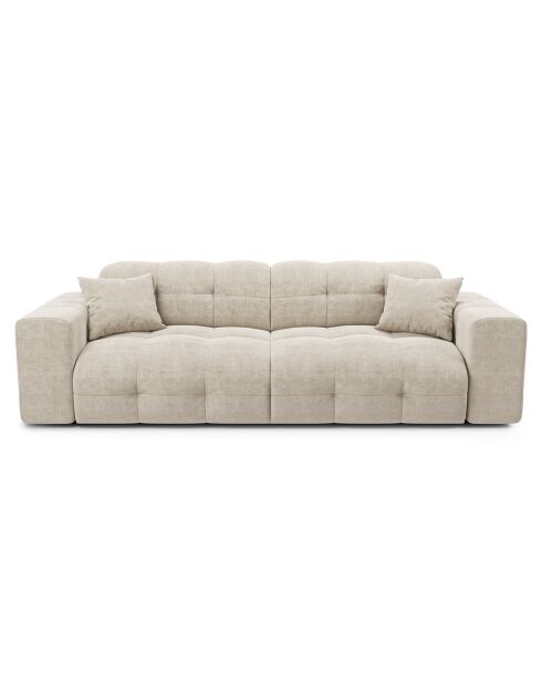 Matis 4-Sitzer-Sofa Velours cremefarben - 230x92x85 cm