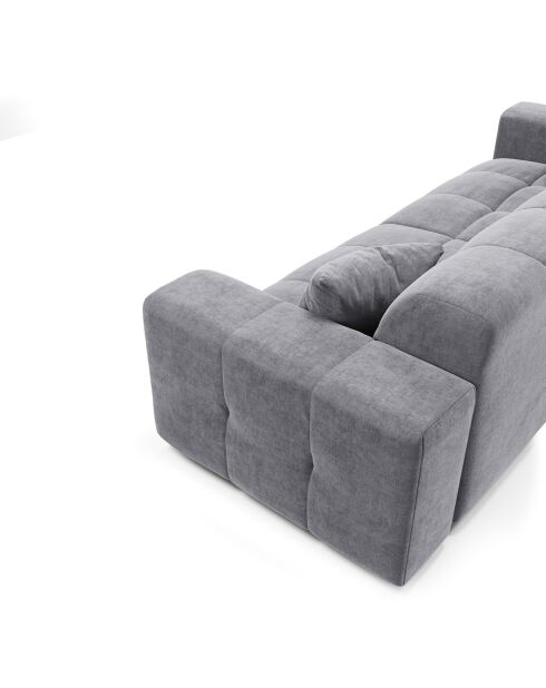 Canapé 4 places Matis Velours gris béton - 230x92x85 cm