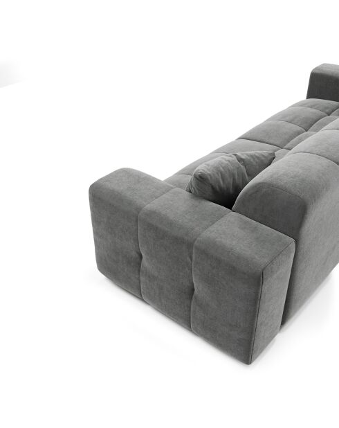 Canapé 4 places Matis Velours gris graphite - 230x92x85 cm