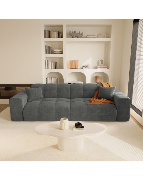 Matis 4-Sitzer-Sofa Graphitgrauer Samt - 230x92x85 cm