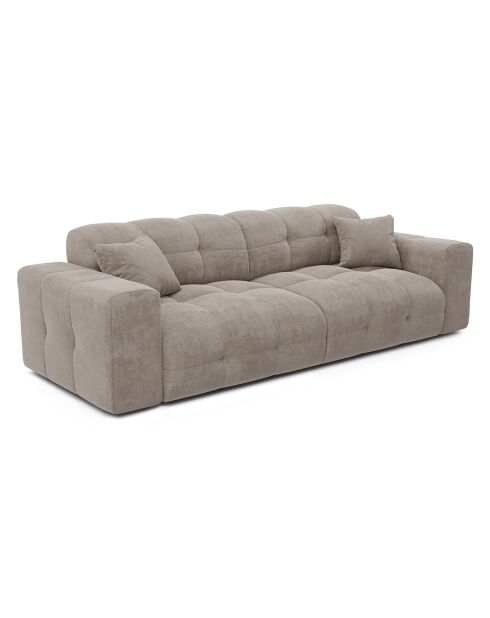 Canapé 4 places Matis Velours taupe - 230x92x85 cm