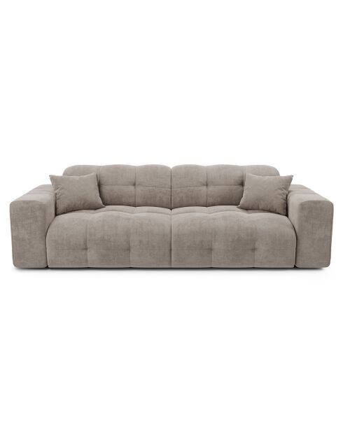 Canapé 4 places Matis Velours taupe - 230x92x85 cm