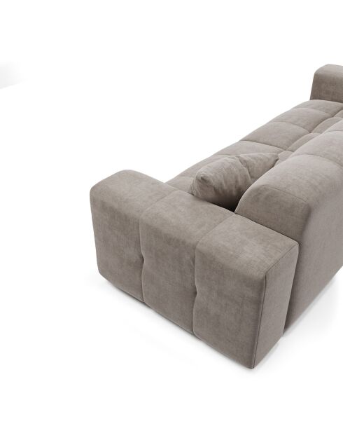 Canapé 4 places Matis Velours taupe - 230x92x85 cm