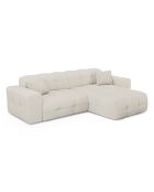 Canapé angle droit Matis Tissu bouclette crème - 230x155x85 cm