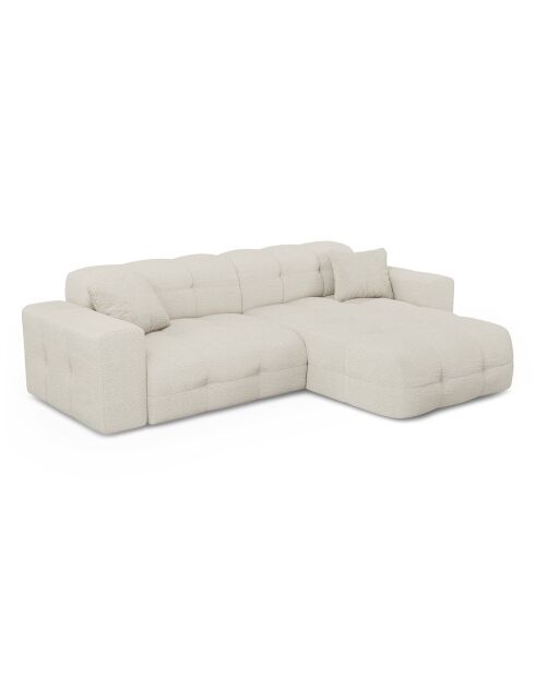 Matis rechthoekige bank crèmekleurige boucléstof - 230x155x85 cm