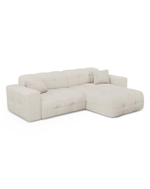 Canapé angle droit Matis Tissu bouclette crème - 230x155x85 cm