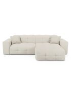 Canapé angle droit Matis Tissu bouclette crème - 230x155x85 cm