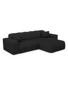 Canapé angle droit Matis Tissu bouclette noir - 230x155x85 cm