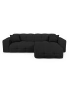 Canapé angle droit Matis Tissu bouclette noir - 230x155x85 cm
