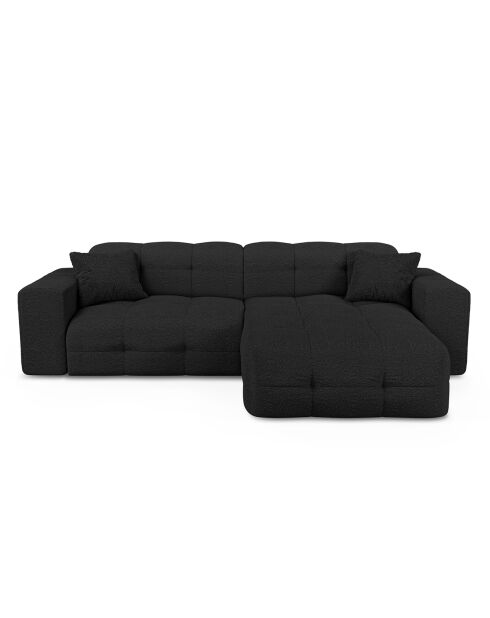 Canapé angle droit Matis Tissu bouclette noir - 230x155x85 cm
