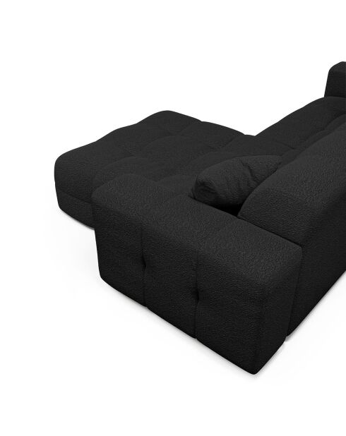 Rechthoekige bank Matis zwarte boucléstof - 230x155x85 cm