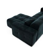 Canapé angle droit Matis Velours bleu paon - 230x155x85 cm