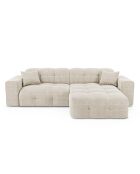 Canapé angle droit Matis Velours crème - 230x155x85 cm
