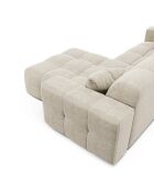 Canapé angle droit Matis Velours crème - 230x155x85 cm