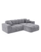 Canapé angle droit Matis Velours gris clair - 230x155x85 cm