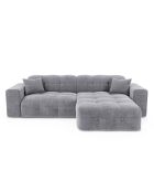 Canapé angle droit Matis Velours gris clair - 230x155x85 cm