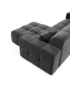 Canapé angle droit Matis Velours gris graphite - 230x155x85 cm