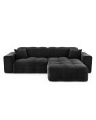 Canapé angle droit Matis Velours noir - 230x155x85 cm
