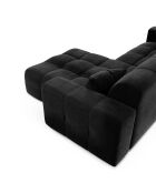 Canapé angle droit Matis Velours noir - 230x155x85 cm
