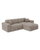 Canapé angle droit Matis Velours taupe - 230x155x85 cm