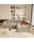 Canapé angle droit Matis Velours taupe - 230x155x85 cm