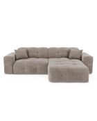 Canapé angle droit Matis Velours taupe - 230x155x85 cm
