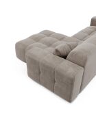 Canapé angle droit Matis Velours taupe - 230x155x85 cm