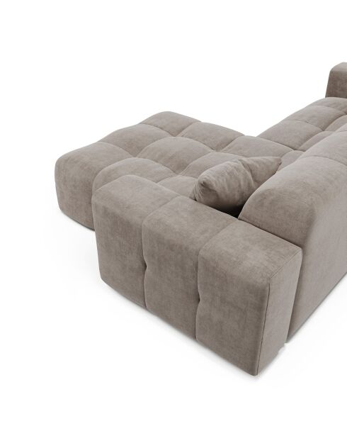 Canapé angle droit Matis Velours taupe - 230x155x85 cm